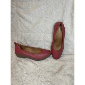 Vionic Jacey Wedge Pump Dusty Cedar Leather pink shoes women's size 9.5